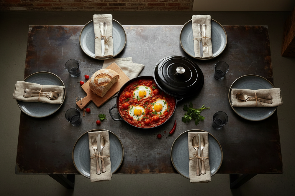 Cookinglife Braadpan med deksel - Heritage Cast - Gietijzer - Grå - ø 30 cm / 2.6 Liter - emaljeret non-stick belægning
