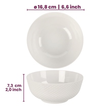 Cookinglife Soepkommen / Kommen - CampVibe - Outdoor - Kunststof - Onbreekbar - Hvid ø 16.8 cm - 4 Styk