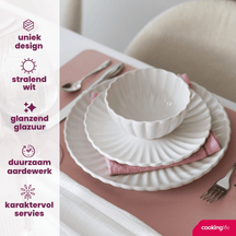 Cookinglife Serviesset Cardida Off White 18-delig / 6 personer - 6 middagstallerkener, 6 morgenmadstallerkener og 6 skåle