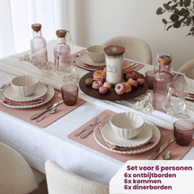 Cookinglife Serviesset Cardida Off White 18-delig / 6 personer - 6 middagstallerkener, 6 morgenmadstallerkener og 6 skåle