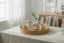 Cookinglife Dienblad Bamboe Rond ø 40 cm - Serveren af Retter og Drikkevarer