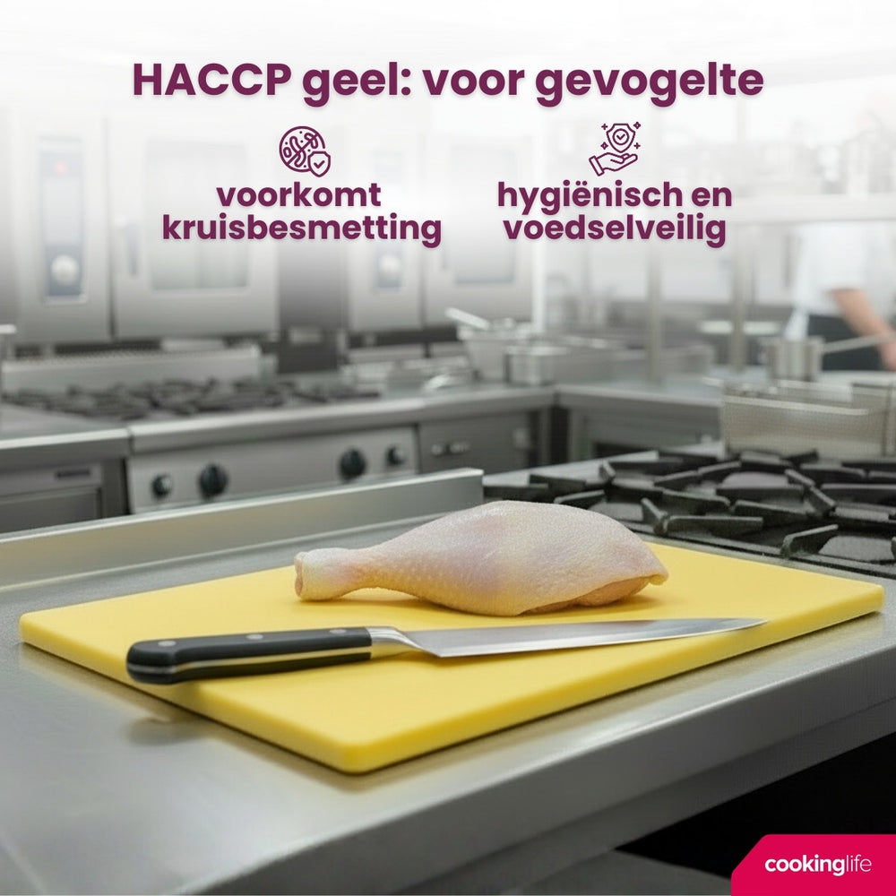 Cookinglife Skærebræt HACCP Gul 40 x 30 cm - til fjerkræ