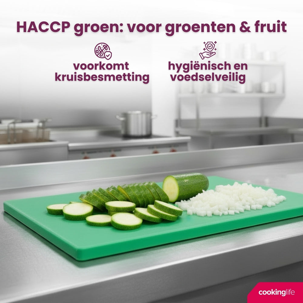 Cookinglife Skærebræt HACCP Grøn 40 x 30 cm - til grøntsager & frugt