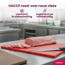 Cookinglife Skærebræt HACCP Rød 40 x 30 cm - til kød