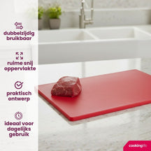 Cookinglife Skærebræt HACCP Rød 40 x 30 cm - til kød