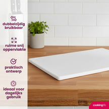 Cookinglife Skærebræt HACCP Hvid 40 x 30 cm - til mejeri & brød