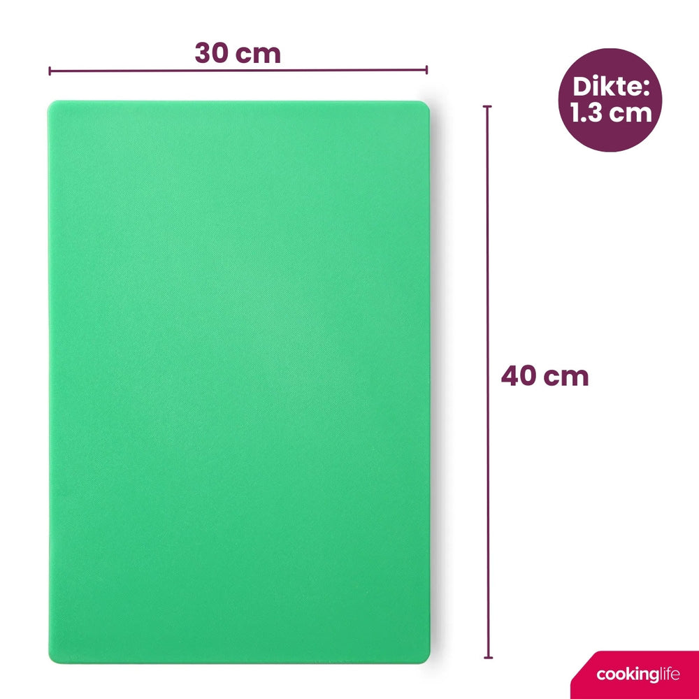 Cookinglife Skærebræt HACCP Grøn 40 x 30 cm - til grøntsager & frugt