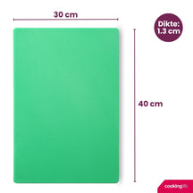 Cookinglife Skærebræt HACCP Grøn 40 x 30 cm - til grøntsager & frugt