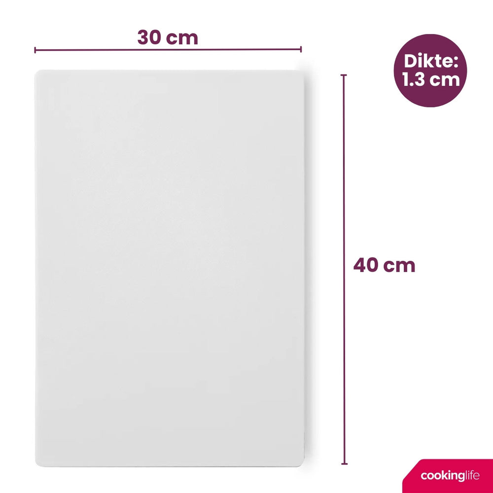 Cookinglife Skærebræt HACCP Hvid 40 x 30 cm - til mejeri & brød