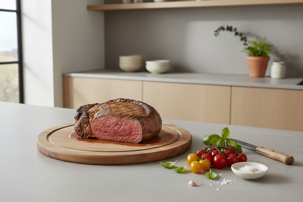 Cookinglife Skærebræt Træ Akacietræ Pure Wood Ø 25 cm - Med Saftkanal - Køkken Skæring