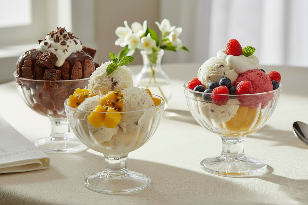 Cookinglife IJscoupes Glas 200 ml - 3 stuks - Ideaal til is og desserter