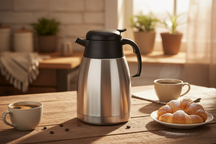Cookinglife Termokande Dobbeltvægget RVS 1.5 Liter - Kaffe Kande til Varme og Kolde Drikke