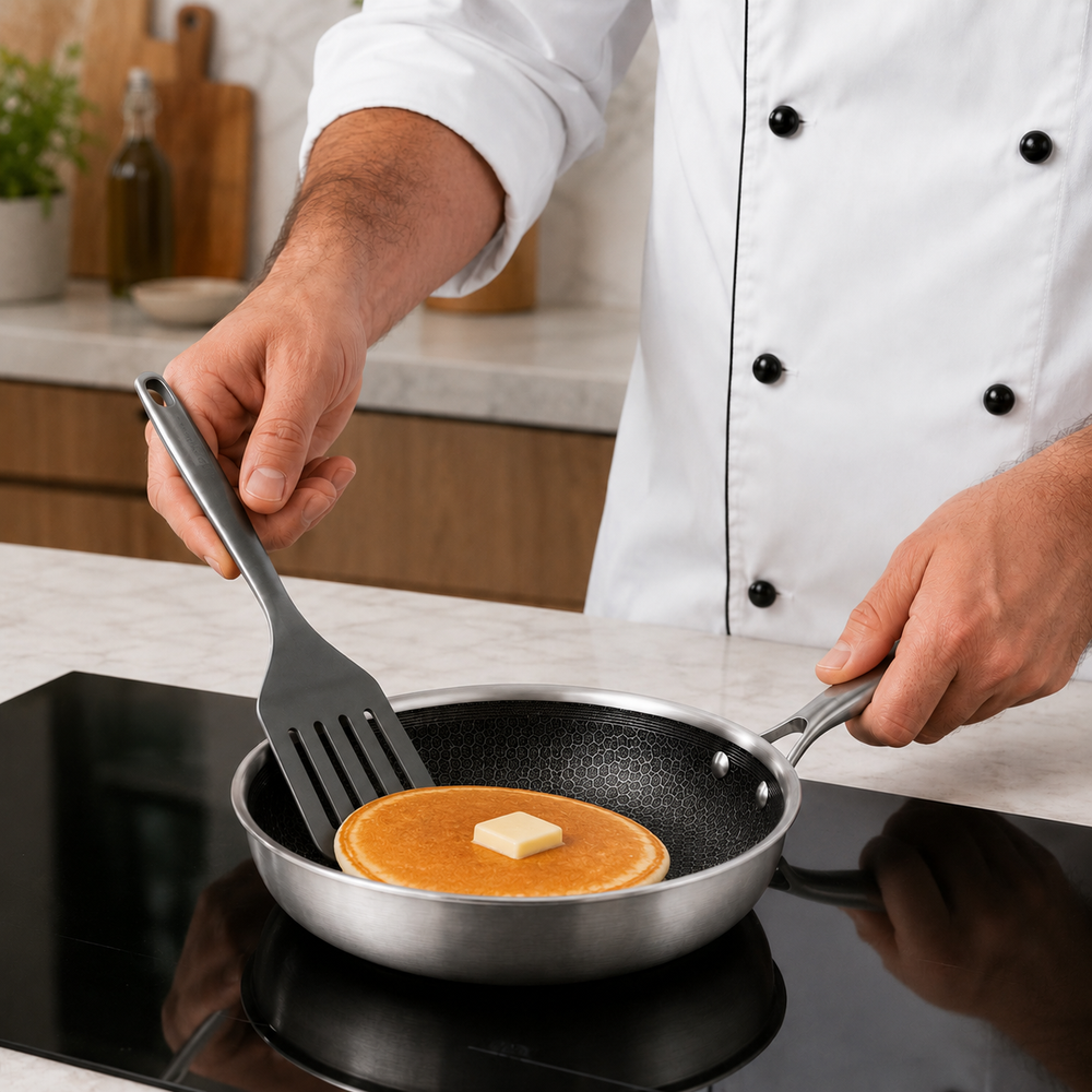 Cookinglife Stegepande HexaCook - Hybridpande ø 20 cm - NON STICK - egnet til alle varmekilder - keramisk non-stick belægning