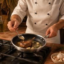 Cookinglife Pandesæt HexaCook Hybride Pande 4-delt - Wok ø 28 cm + Stegepande ø 20, 24 & 28 cm - NON STICK - egnet til alle varmekilder - keramisk non-stick belægning