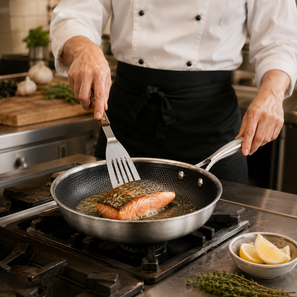 Cookinglife Stegepande HexaCook - Hybrid Pande ø 24 cm - NON STICK - egnet til alle varmekilder - keramisk non-stick belægning