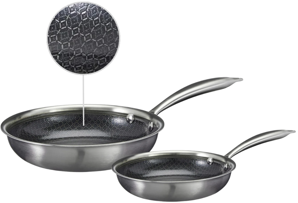 Cookinglife Koekenpannenset HexaCook - Hybride Pan 2-Delig ø 24 & 28 cm - NON STICK - egnet til alle varmekilder - keramisk non-stick belægning