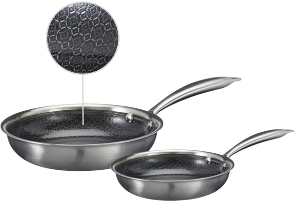 Cookinglife Koekenpannenset HexaCook - Hybride Pan 2-Delig ø 24 & 28 cm - NON STICK - egnet til alle varmekilder - keramisk non-stick belægning