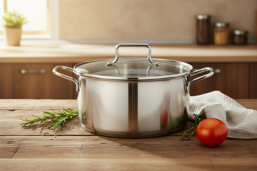 Cookinglife Pannenset Signature Steel 4-Delig RVS - Kookpan ø 16, 20 en 24 cm en Steelpan ø 17.5 cm - egnet til alle varmekilder