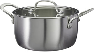 Cookinglife Kookpan med Glazen Deksel Signature Steel - RVS - ø 20 cm / 2.2 Liter - egnet til alle varmekilder