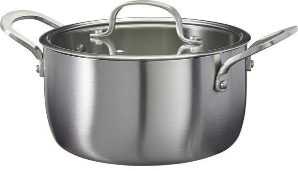 Cookinglife Kookpan med Glazen Deksel Signature Steel - RVS - ø 20 cm / 2.2 Liter - egnet til alle varmekilder