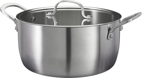 Cookinglife Kookpan med Glazen Deksel Signature Steel - RVS - ø 24 cm / 4 Liter - egnet til alle varmekilder