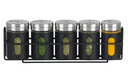 Cookinglife Krydderireol Sort 5-Delt - Med Krydderistrøere 80 ml