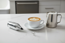 Cookinglife Melkopschuimer Chroom 20 cm - Manuel mælkeskummer til kaffespecialiteter