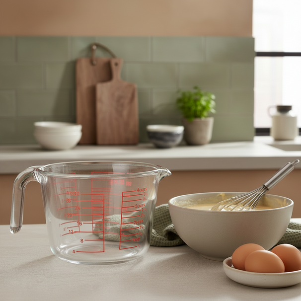 Cookinglife Målbeholder Borosilikatglas 1 Liter - Afmåling af Væsker og Ingredienser