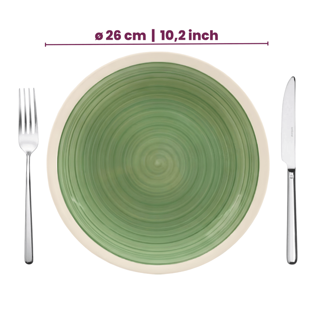 Cookinglife Serviesset Oceanico Grøn 12-delt / 4 Personer - 4 middagstallerkener, 4 morgenmadstallerkener og 4 skåle