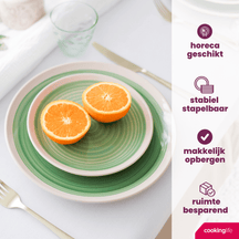 Cookinglife Serviesset Oceanico Grøn 12-delt / 4 Personer - 4 middagstallerkener, 4 morgenmadstallerkener og 4 skåle
