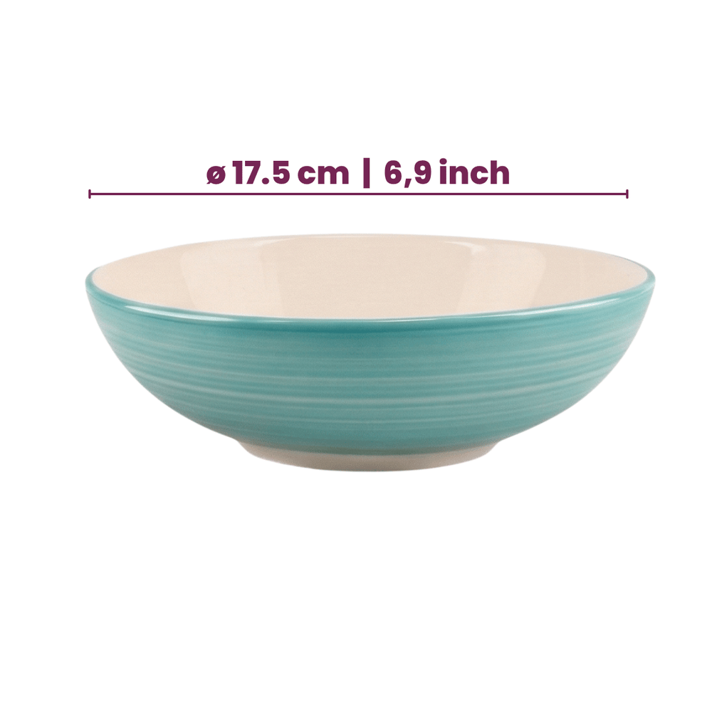 Cookinglife Serviesset Oceanico Turquoise 24-delig / 8 Personen - 8 dinerborden, 8 ontbijtborden og 8 skåle