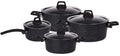 Cookinglife Pannenset Black Speckle 4-Delig Aluminium - Kookpan ø 20, 22, 24 cm & Steelpan ø 18 cm - Geschikt voor alle warmtebronnen - standard anti-aanbaklaag