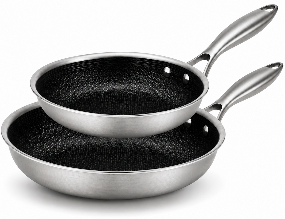 Cookinglife Koekenpannenset HexaCook - Hybride Pan 2-Delig ø 24 & 28 cm - NON STICK - egnet til alle varmekilder - keramisk non-stick belægning