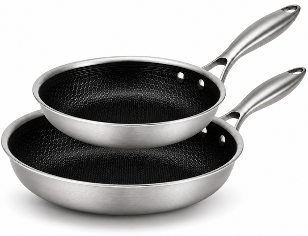 Cookinglife Koekenpannenset HexaCook - Hybride Pan 2-Delig ø 24 & 28 cm - NON STICK - egnet til alle varmekilder - keramisk non-stick belægning