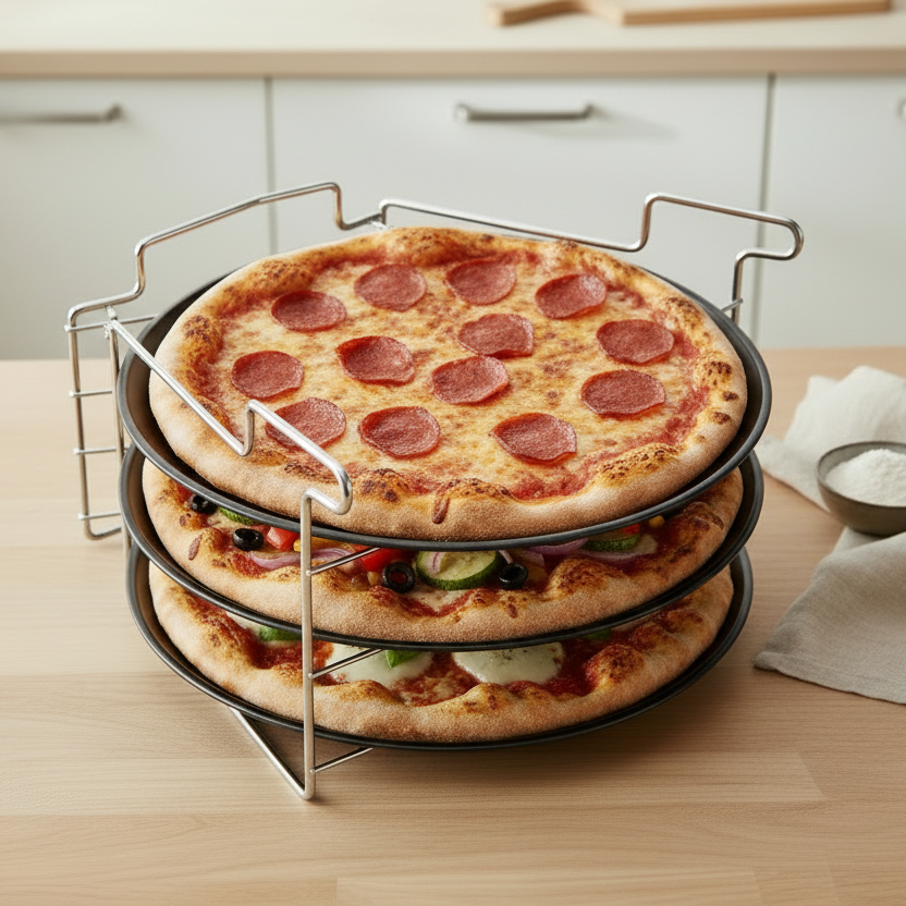 Cookinglife Pizza Bakplate Ø 32 cm Metal - Non Stick Sæt 4-delt