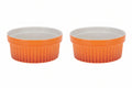 Cookinglife Ramekins / Soufflébakje / Creme Brulee Schaaltjes - Orange - Porcelæn - ø 11cm -  2 Styk