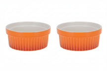 Cookinglife Ramekins / Soufflébakje / Creme Brulee Schaaltjes - Orange - Porcelæn - ø 11cm -  2 Styk