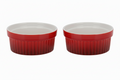 Cookinglife Ramekins / Soufflébakje / Creme Brulee Schaaltjes - Rød - Porcelæn - ø 11 cm - 2 Styk