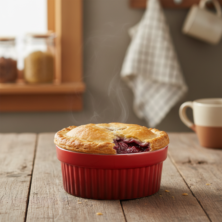 Cookinglife Ramekins / Soufflébakje / Creme Brulee Schaaltjes - Rød - Porcelæn - ø 11 cm - 2 Styk