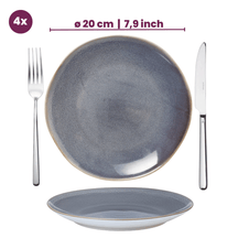 Cookinglife Morgenmadstallerkener / Desserttallerkener Serene Blue ø 20 cm - Stentøj - 4 stk.