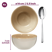 Cookinglife Serviesset Serene Sand 12-delig / 4 personer - 4 middagstallerkener, 4 morgenmadstallerkener og 4 skåle