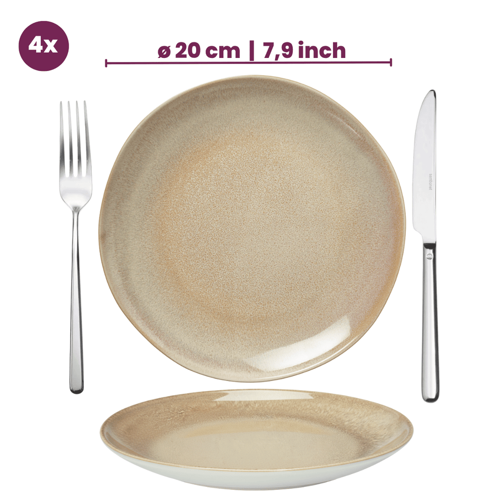 Cookinglife Serviesset Serene Sand 12-delig / 4 personer - 4 middagstallerkener, 4 morgenmadstallerkener og 4 skåle