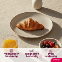 Cookinglife Morgenmadstallerkener / Desserttallerkener Serene Sand ø 20 cm - Stentøj - 4 stk.