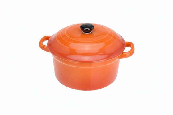 Cookinglife Serveringspande med låg Orange - Porcelæn - ø 10 cm / 300 ml