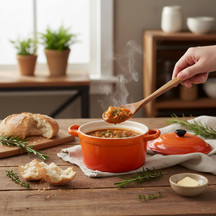 Cookinglife Serveringspande med låg Orange - Porcelæn - ø 10 cm / 300 ml