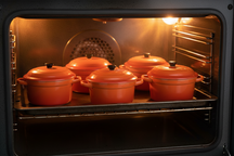 Cookinglife Serveringspande med låg Orange - Porcelæn - ø 10 cm / 300 ml