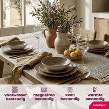 Cookinglife Serviesset Marrakech Porselein 12-delig / 4 personer - 4 middagstallerkener, 4 morgenmadstallerkener og 4 dybe tallerkener