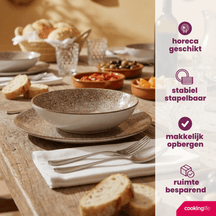 Cookinglife Serviesset Marrakech Porselein 12-delig / 4 personer - 4 middagstallerkener, 4 morgenmadstallerkener og 4 dybe tallerkener