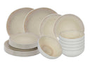 Cookinglife Serviesset Nola Sand reactive glasur 18-delt / 6 personer - 6 middagstallerkener, 6 morgenmadstallerkener og 6 skåle
