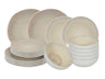 Cookinglife Serviesset Nola Sand reactive glasur 18-delt / 6 personer - 6 middagstallerkener, 6 morgenmadstallerkener og 6 skåle